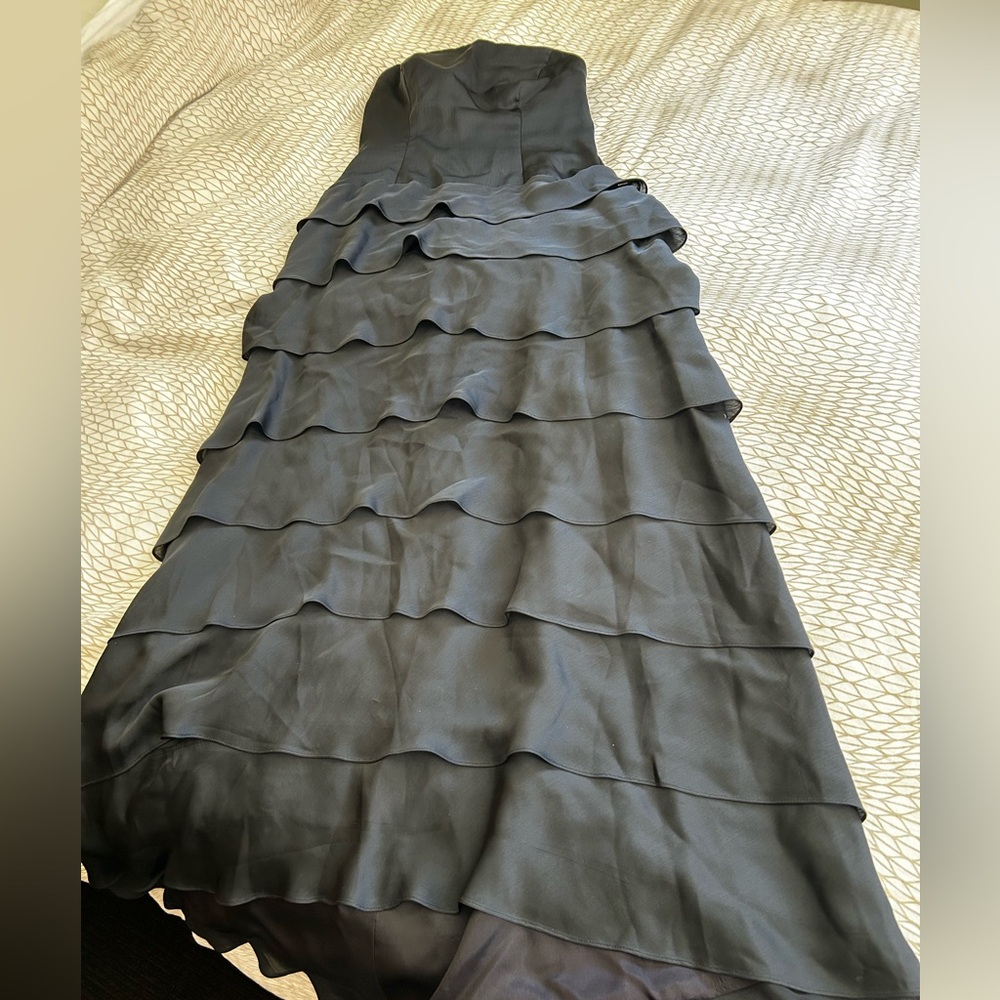 Lazaro black strapless formal evening gown, size 10